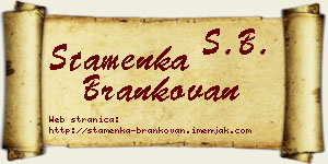Stamenka Brankovan vizit kartica